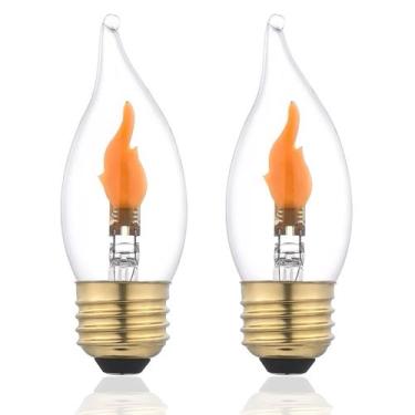 Imagem de Lâmpada LED com efeito de chama CHULEIBACUI C11/C35 E26 2W 120V