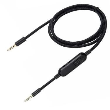 Imagem de Nextpal Detachable Gaming Headset Cable Replacement, 3.5mm(1/8") Nylon Braided 150mm Short Cord with Inline Mute Switch Volume Headset Cable Compatible with Logitech G Pro X G433 G233