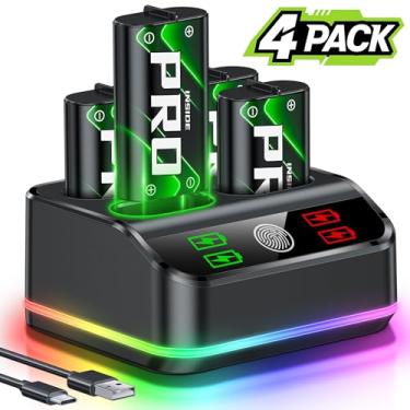 Imagem de DINOSTRIKE GS for 4x4800mWh Xbox Battery Pack Rechargeable Compatible with Xbox Series X/S and Xbox One Controllers,Battery Charger Station with Extended USB C Cable & LED Light