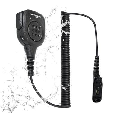 Imagem de Microfone de alto-falante de rádio compatível com Motorola XPR6550, XPR7550, XPR7550e, APX6000 microfone de ombro para comunicação bidirecional (preto)