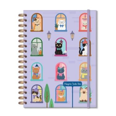 Imagem de Caderno colegial folhas removiveis Gato na janela Fina Ideia