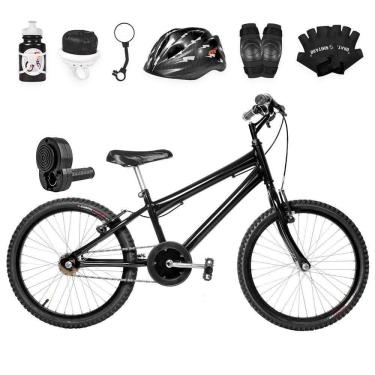 Imagem de Bicicleta Infantil Masculina Aro 20+Kit Premium Preta