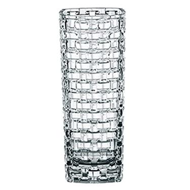 Imagem de YYBOES Vaso de vidro para flores, vaso de flores para flores, vaso transparente de cristal transparente, decoração de sala de estar, padrão de tecido, moderno, vaso de vidro, ornamentos, flores