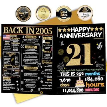 Imagem de Joycard Cartão de aniversário de 21 anos para mulheres e homens, cartão de casamento para esposa marido, presentes de decorações de casamento doces para casal, perfeito para ela no dia de aniversário