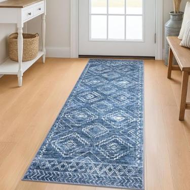 Imagem de KILOCOCO Tapete de corredor, 5 x 12 cm, lavável, para cozinha, antiderrapante, estampado, desgastado, tapete de lavanderia, tapete macio de pelo baixo, para entrada, quarto, sala de estar, banheiro