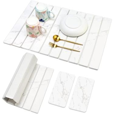 Imagem de Tapete De Secagem De Pratos De Pedra, Absorvente Antiderrapante Para Escorredor