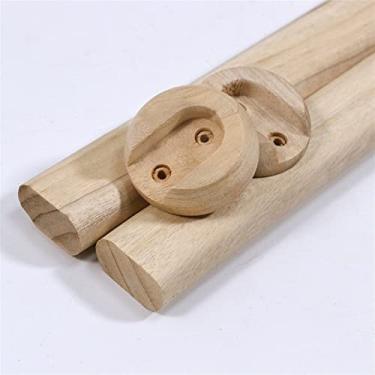 Imagem de 1 vareta oval de madeira para pendurar roupas, poste de armário premium, varões transversais para pendurar roupas de faia natural polida (80 cm)