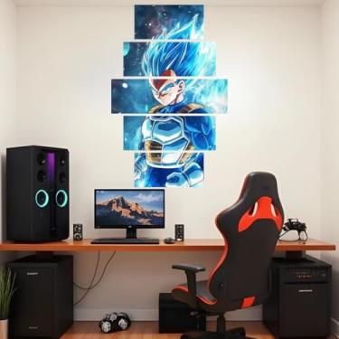 Imagem de Quadro decorativo Mosaico Dragon Ball - 5 peças - Goku, Vegeta, Freeza, Bills, Majin Boo - 14