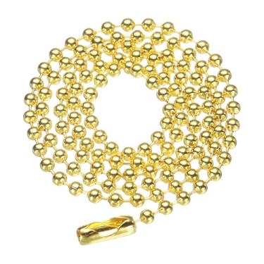 Imagem de Generic Corrente de bola de ferro de 2,4 mm e 39,9 cm de comprimento, colar de contas redondas com etiqueta de cachorro com fechos, para homens e mulheres, pulseiras para fabricação de joias, chaveiro