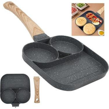 Imagem de Frigideira 3 Em 1 Antiaderente P- Ovo, Bacon, Hambúrguer, Omelete E Panqueca Multifuncional