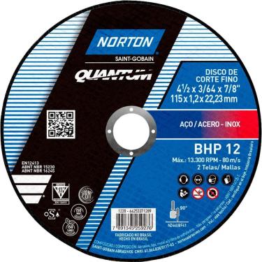 Imagem de Disco De Corte, 115 Mm X 1,2 Mm X 22,23 Mm, Bhp 12 Norton Ostenvonder