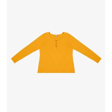 Imagem de Blusa Feminina Com Botões Manga Longa Rovitex Amarelo-Feminino