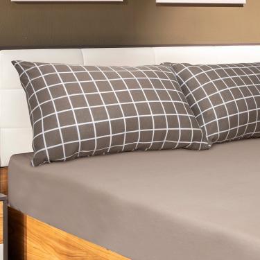 Imagem de Jogo de Cama Portallar Solteiro Malha 100% Algodão Premiun Classic Laura 2 Peças Capuccino