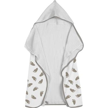 Imagem de Toalha Baby C/ Capuz Tecebem Estampada c/ Fralda Mia Branco