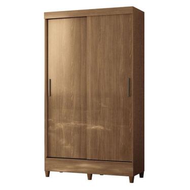 Imagem de Guarda Roupa Solteiro 2 Portas De Correr Com Pés Fit Jequitibá Acetinado - Santos Andirá