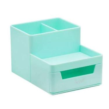 Imagem de Organizador Plástico Com Gaveta 4 Divisórias Verde Pastel BRW