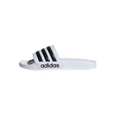 Imagem de adidas Sandália de chuveiro masculina Adilette, Cloud White Core Preto Nuvem Branco, 45