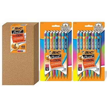 Imagem de BIC Lapiseira de chumbo grosso Xtra-Forte, ponta grossa colorida (0,9 mm), pacote com 48 unidades, com borrachas