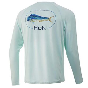 Imagem de HUK Camiseta de manga comprida Kc Pursuit | Camisa de pesca de alto desempenho, Dorado - Seafoam, 3GG