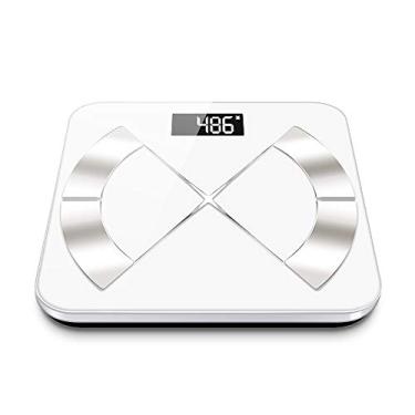 Imagem de balança de gordura corporal bluetooth, balança de banheiro digital de peso corporal com medição de gordura corporal com aplicativo para smartphone