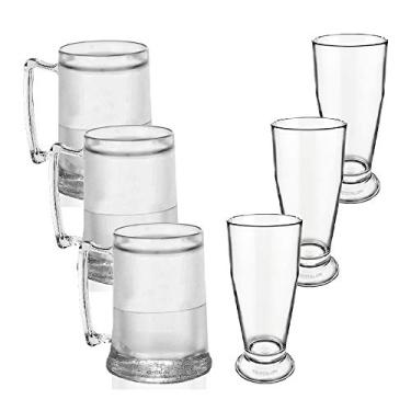 Imagem de Kit 3 Canecas Gel e 3 Taças Tulipa Acrílico KrystalON