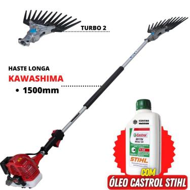 Imagem de Derriçadeira Kawashima com Motor á Gasolina 2 Tempos 25cc Haste Longa 150cm e Garra Sim...