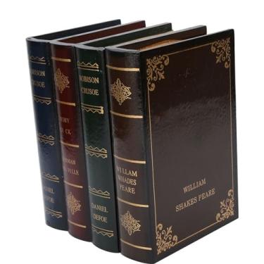 Imagem de Caixa de Armazenamento Em Forma de Livro Antigo Com Fivela de Metal Retro para Jóias e Ornamentos - Adereços de Decoração de Casa Artesanais - Acessórios de Estante Em Estilo Vintage