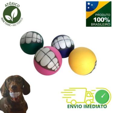 Imagem de Bolinha pequena com sorriso brinquedo para pets - Bel Pet, Sortida