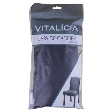 Imagem de Capa de Cadeira Malha Lisa Vitalícia Bella Janela Preta