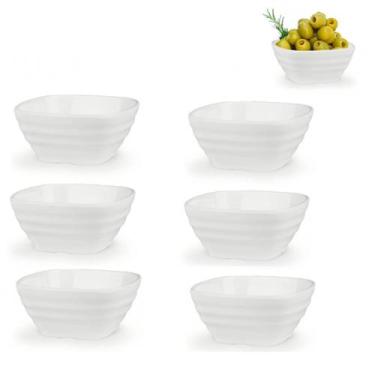 Imagem de 6 Tigelas Quadrada Estriada 225ml em Melamina Finger Food - Best