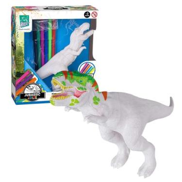 Imagem de Brinquedo Infantil Boneco Jurassic Color T-Rex Para Pintar Super Toys 