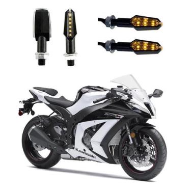 Imagem de KIT 4 Luz Seta Esportiva Pisca de Led Modelo P29 Para Moto NINJA ZX10R