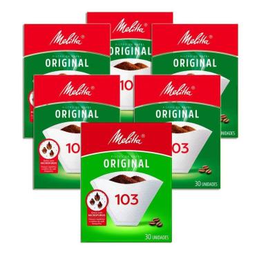 Imagem de Coador De Café De Papel Filtro Melitta N103 Kit 6