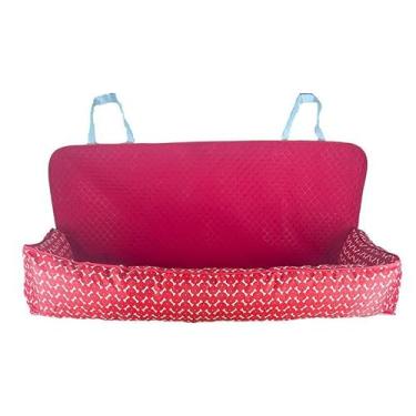 Imagem de Capa Protetora Pet Gigante para Banco Traseiro de Carro - Acessório Automotivo Impermeável com Zíper, Almofadas Laterais e Passagem de Cinto, Transporte Seguro de Cães e Gatos em Viagens(Vermelho)