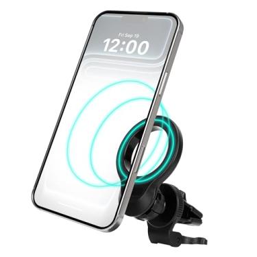 Imagem de iHome Suporte magnético para ventilação de ar, rotação de 360°, fixação magnética forte, compatível com MagSafe