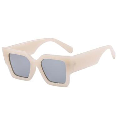 Imagem de Óculos de sol feminino UV400 com rebites transparentes e degradê masculino para esportes ao ar livre, corrida e equitação, bege-geleia e prata