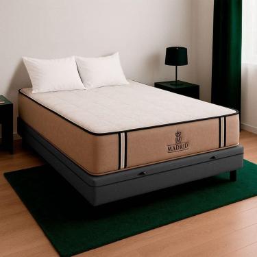 Imagem de Cama Box Baú Viúvo Cinza E Colchão Madrid Molas Vstore