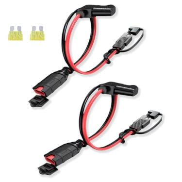 Imagem de Adaptador SAE GC009 (pacote com 2) Fusível 20A e fio 14AWG, plugue de conexão rápida à prova d'água para carregadores de bateria, motocicletas, carros, quadriciclos