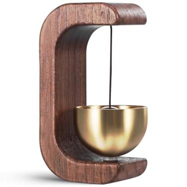 Imagem de Hemobllo Sino de lojista para abertura de porta elegante de madeira e som agradável para escritório em casa, loja de varejo, opção de design distinto e resistente