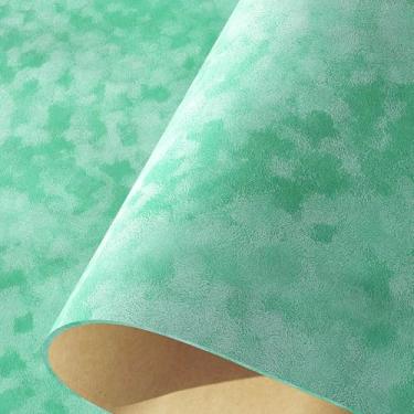 Imagem de Decotalk Papel de parede de veludo verde menta descasque e cole papel de parede de veludo papel de parede de tecido de feltro 15,7 x 200 polegadas folha de feltro verde para artesanato papel de parede