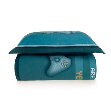 Imagem de Colcha Infantil Solteiro Karsten 200 Fios Porta-travesseiro Game