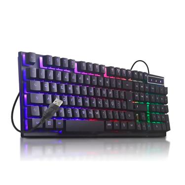 Imagem de Teclado Gamer LED RGB Semi Mecânico com Fio Anti Ghosting