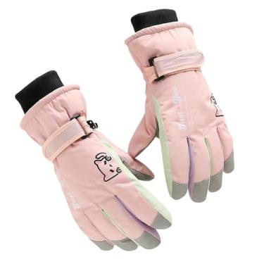 Imagem de Luvas de snowboard de inverno para esqui – Luvas térmicas impermeáveis com tela sensível ao toque para motociclismo (rosa)