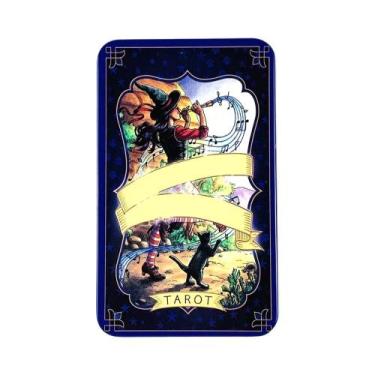 Imagem de Conjunto De Cartas De Tarot Com Guia E Borda Dourada, Caixa De Metal D