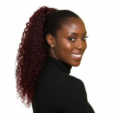 Imagem de Rabo de Cavalo Cacho 2 Sintetico 65cm Preto/Marsala - Black Beauty