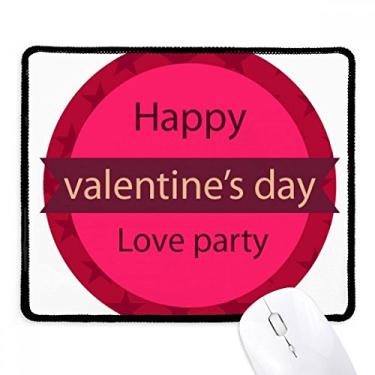 Imagem de Mousepad redondo rosa Happy Valentine's Day Love Mousepad borda costurada tapete de borracha para jogos