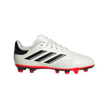 Imagem de adidas Soccer Copa Pure II Club Firm Ground (criança pequena/criança grande), Marfim/preto/vermelho solar, 2.5 Little Kid
