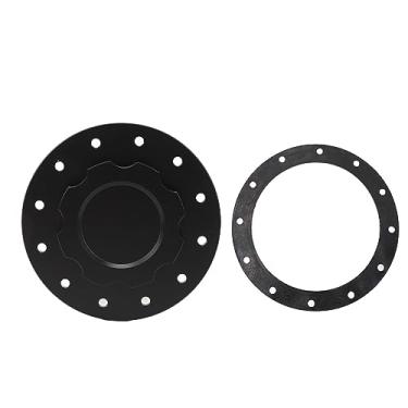 Imagem de Tampa de célula de combustível de montagem nivelada Grcfumo, tampa de tanque de combustível de vedação elegante, tampa de pescoço de enchimento de alumínio de boleto de dureza com (Preto)