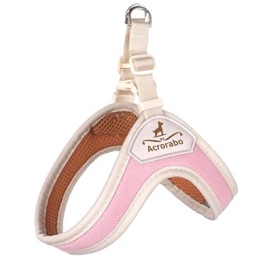 Imagem de Acrorabo Arnês esportivo pastel, sem puxar, malha respirável, fivela fácil de um clique, ajuste ajustável, anéis D duplos, caminhada confortável, arnês de treinamento para animais de estimação, vários