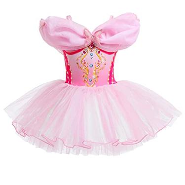 Imagem de CinheyU Fantasias de Halloween princesa bailarina vestido tutu para bebês meninas aniversário natal festa fantasia cosplay roupas, rosa, 5-6 Anos